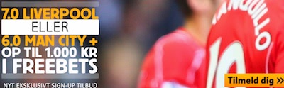 Betfair odds på Liverpool - Manchester City