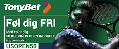 TonyBet US Open Betting Bonus på 50  kr.