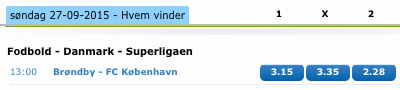 NordicBet odds på Brøndby - FC København