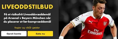 Live betting bonus til Arsenal - Bayern München
