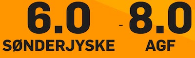 Få ekstra høje odds på Sønderjyske-AGF hos Betfair
