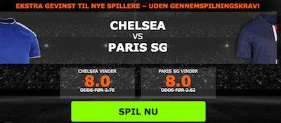 Odds boost hos 888sport Chelsea-PSG 2016