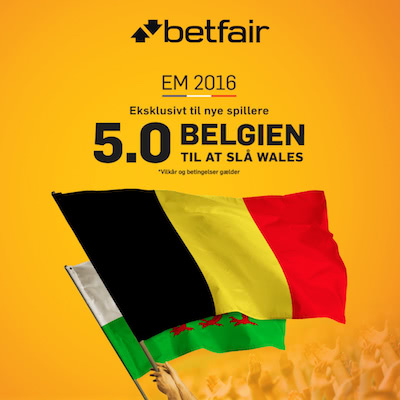 faa flotte odds 5,00 paa sejr til belgien mod wales i em 2016 kvartfinalen