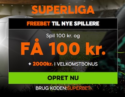 888sport Superliga tilbud - freebet og startbonus
