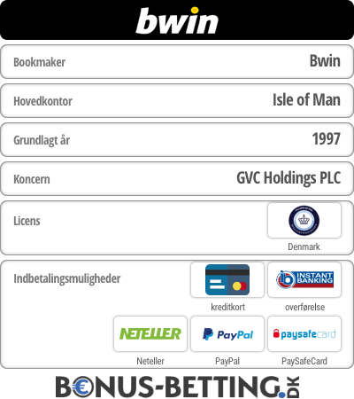 Info om Bookmaker Bwin