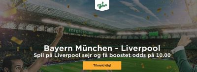 Bonus odds Mr. Green Liverpool vs Bayern