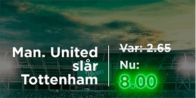 Mr Green Man U – Tottenham odds 8.00