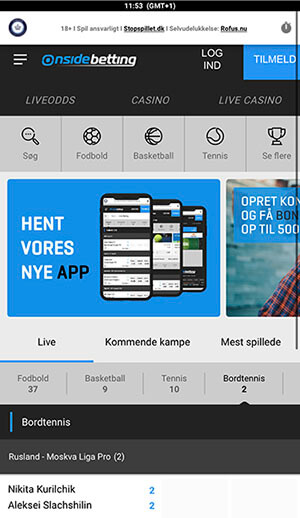 Onside betting app mobil
