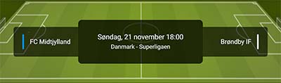 FC Midtjylland - Brøndby prelude odds Pertandingan babak Taruhan Onside Superligaen