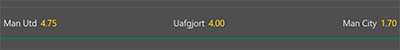 Manchester United - Manchester City bet365 odds
