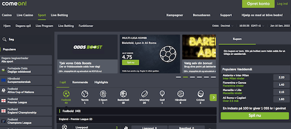 sport betting hos comeon