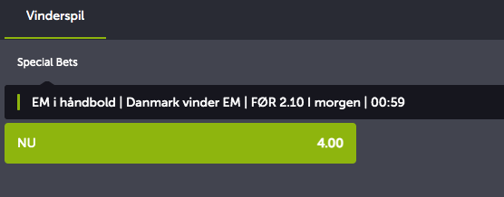 danmark vinder haaandbold em 2022 comeon odds boost