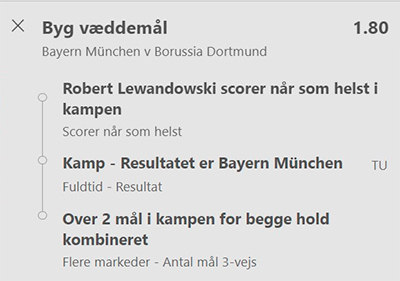 Bayern Munchen - Borussia Dortmund Bet365 odds