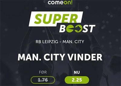 RB Leipzig - Manchester City odds, ComeOn odds boost, Champions League odds