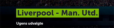 Liverpool - odds Manchester United, ComeOn freebet, pertandingan minggu ini
