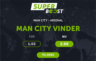 Manchester City - Arsenal odds boost hos ComeOn