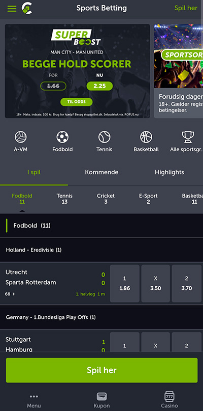 ComeOn odds app