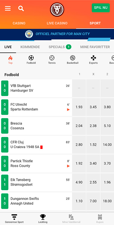 LeoVegas odds app, LeoVegas mobil betting