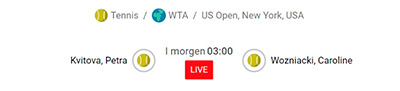 Petra Kvitova - Caroline Wozniacki odds, US Open 2023, 2. runde