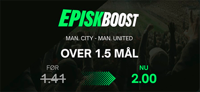 Manchester City - Manchester United odds boost og optakt