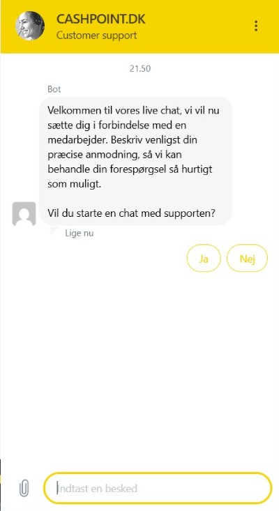 Cashpoint kundeservice - live chat