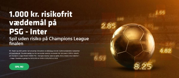 Expekt: Spil 1.000 kr. risikofrit på PSG - Inter i Champions League-finalen