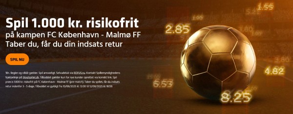 Spil 1.000 kr. risikofrit på FC København - Malmø hos Expekt. Tilbyd til nye spillere.