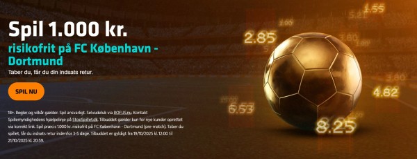FC København - Borussia Dortmund 1.000 kr. risikofrit væddemål hos Expekt
