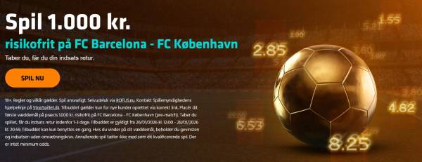 Barcelona - FC København risikofrit væddemål hos Expekt