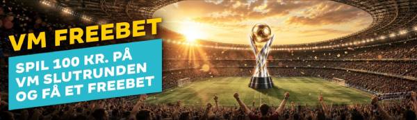 Cashpoint VM freebet - Spil 100 kr. på og få et freebet